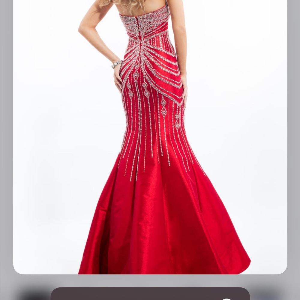 COPY - Gorgeous Rachel Allan evening gown heavily bejeweled. - Picture 10 of 11
